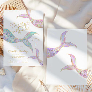 Mermaid Under the Sea 1st Birthday Invitation