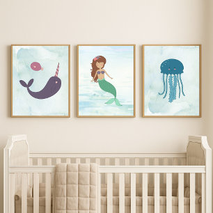 Mermaid Under The Sea 3 Print Set