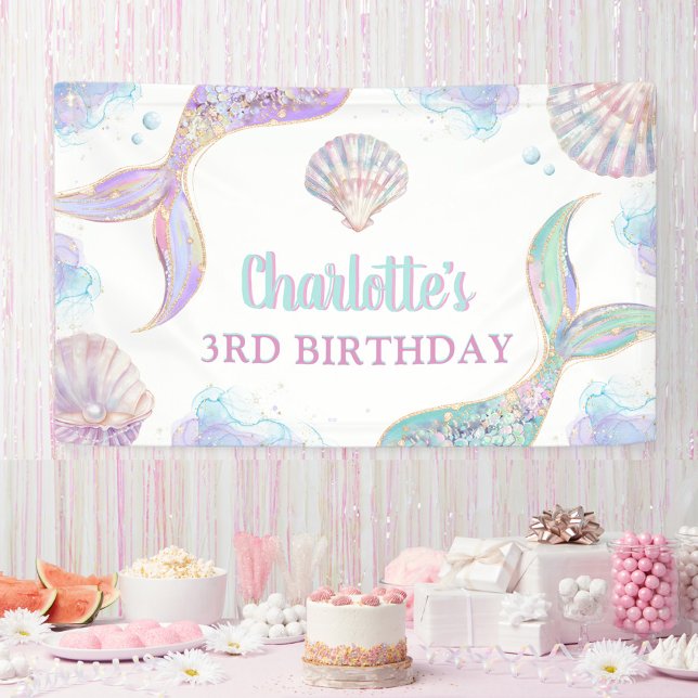 Mermaid Under the Sea 3rd Birthday Banner (Creator Uploaded)
