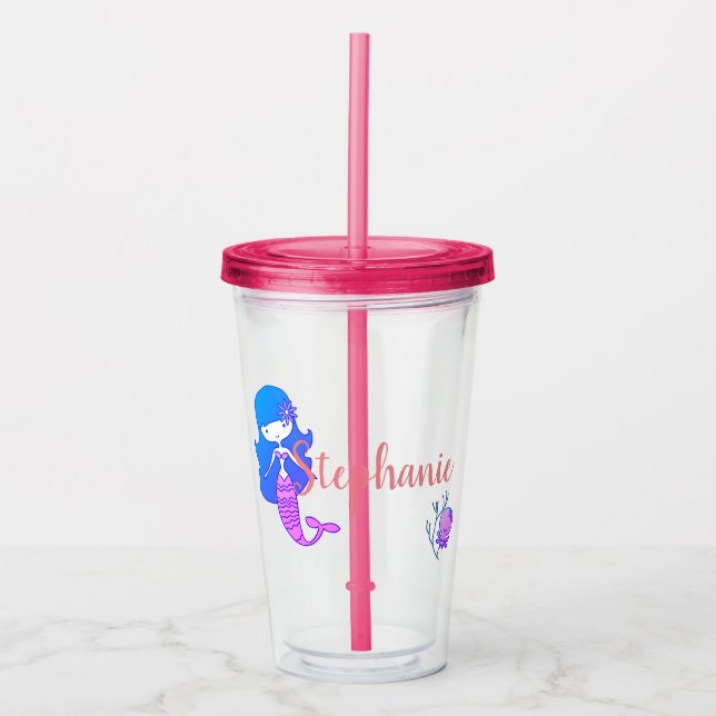 Mermaid Under The Sea Acrylic Tumbler 1 (Front)