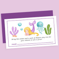 Mermaid Under The Sea Baby Shower Diaper Raffle En
