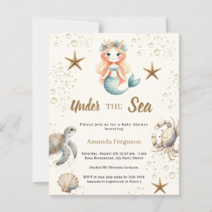Mermaid Under the sea Baby Shower invitation