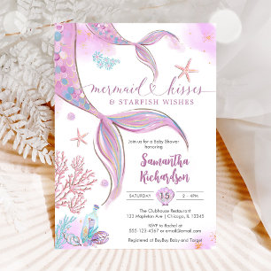 Mermaid Under The Sea Baby Shower Invitation