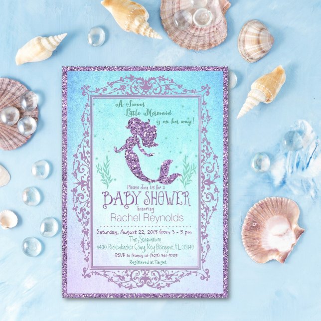 Mermaid Under the Sea Baby Shower Invitation (Creator Uploaded)