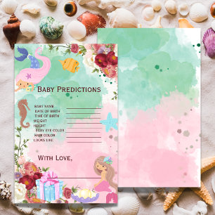 Mermaid Under The Sea Baby Shower Predictions Game
