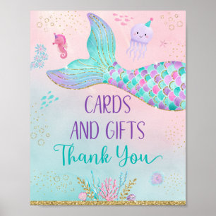 Mermaid Under The Sea Birthday Cards & Gifts Poster