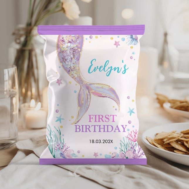 Mermaid Under the Sea Birthday Chip Bag Wrapper (Creator Uploaded)
