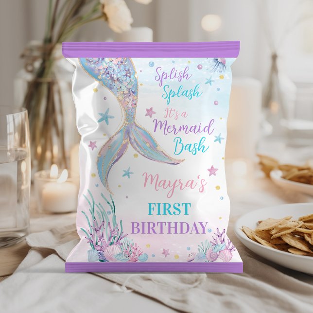 Mermaid Under the Sea Birthday Chip Bag Wrapper (Creator Uploaded)