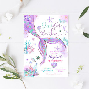 Mermaid Under the Sea Birthday Invitation