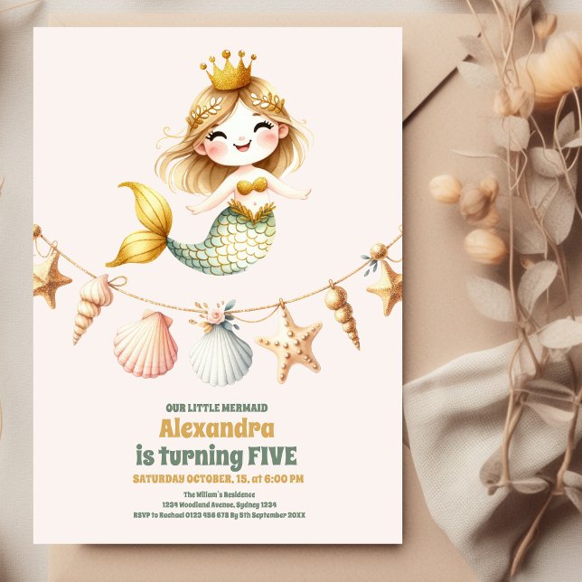 Mermaid Under the Sea Birthday Invitation (Creator Uploaded)