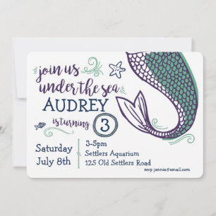 Mermaid Under the Sea Birthday Invitation