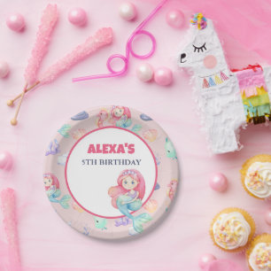 Mermaid Under the Sea Birthday Paper Plate