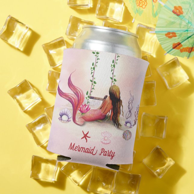 Mermaid Under The Sea Birthday Party Can Cooler (In Situ Summer)