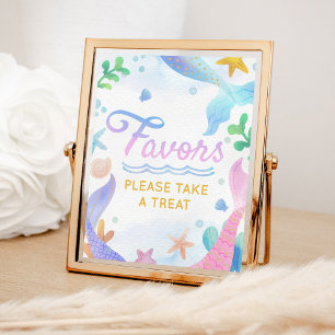Mermaid Under The Sea Birthday Party Favour Poster