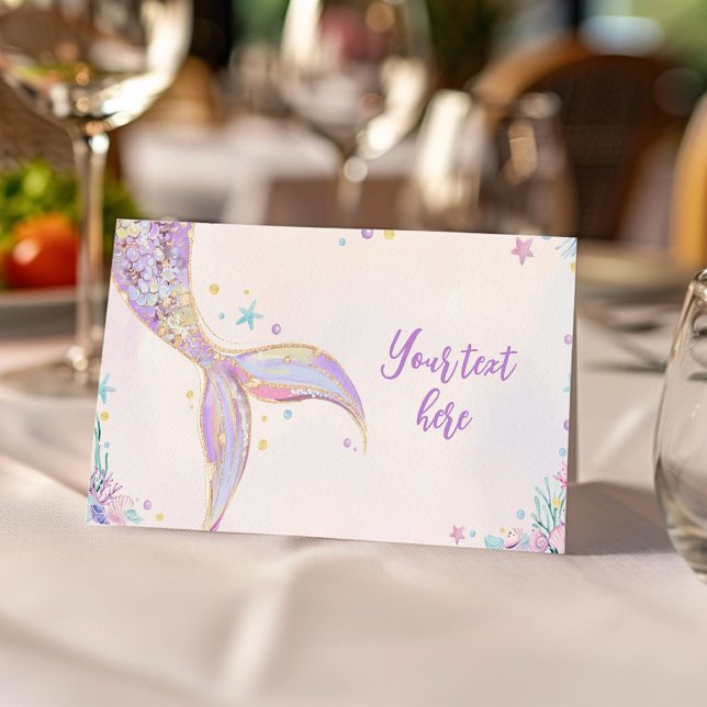 Mermaid Under the Sea Birthday Party Food Tent Place Card (Creator Uploaded)
