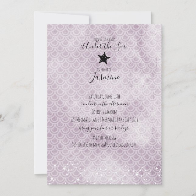 Mermaid Under the Sea Birthday Party Invitation (Front)