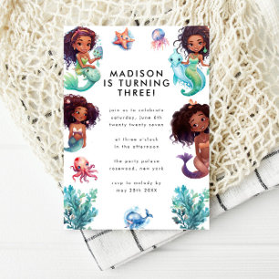 Mermaid Under the Sea Birthday Party Invitation