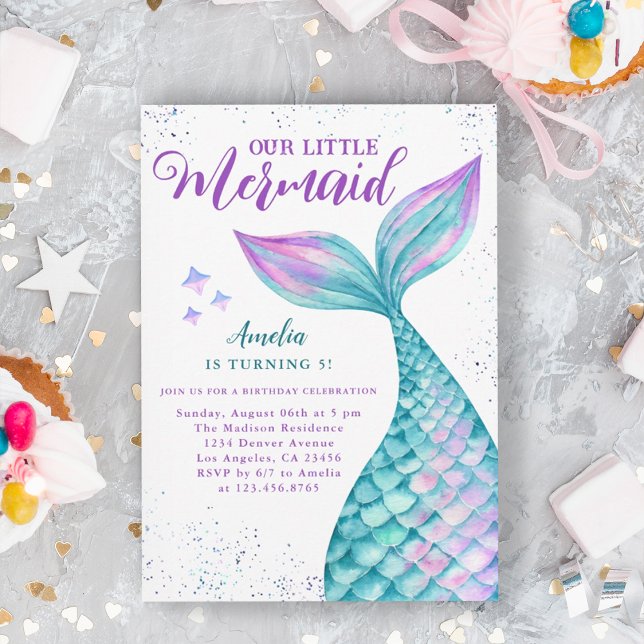 Mermaid Under the Sea Birthday Party Invitation (Creator Uploaded)