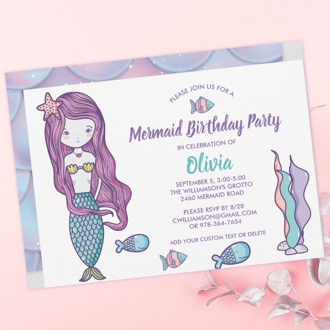Mermaid Under the Sea Birthday Party Invitation (Creator Uploaded)