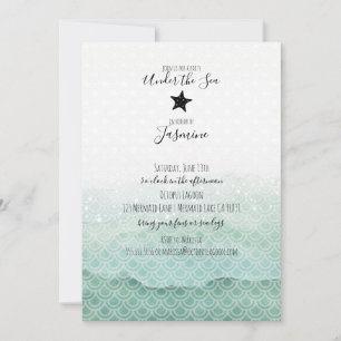 Mermaid Under the Sea Birthday Party Invitation