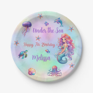 Mermaid Under the Sea Birthday Party Paper Plate