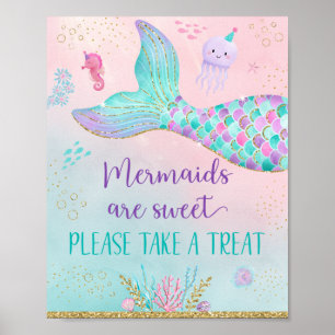 Mermaid Under The Sea Birthday Take A Treat Poster
