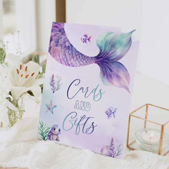 Mermaid Under the Sea Cards and gifts Pedestal Sign (Creator Uploaded)