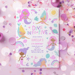 Mermaid Under The Sea Dive Into Five 5th Birthday Invitation<br><div class="desc">Mermaid Under The Sea Dive Into Five 5th Birthday Invitation
All designs are © PIXEL PERFECTION PARTY LTD</div>