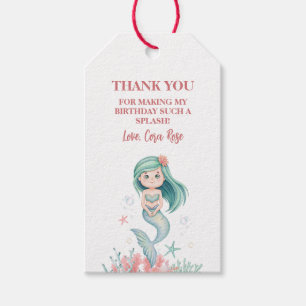 Mermaid Under the Sea Girls Birthday Gift Tags