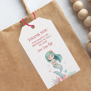 Mermaid Under the Sea Girls Birthday Gift Tags