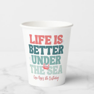 Mermaid Under the Sea Girls Birthday Paper Cups