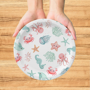 Mermaid Under the Sea Girls Birthday Paper Plate