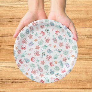 Mermaid Under the Sea Girls Birthday Paper Plate