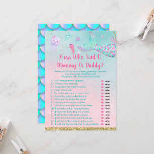 Mermaid Under The Sea Guess Who Said It Game Invitation