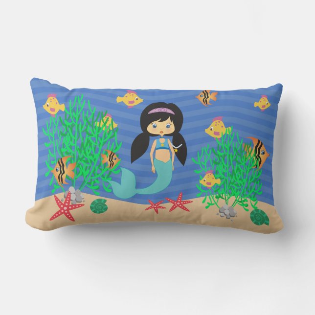 Mermaid Under The Sea Lumbar Cushion (Front)