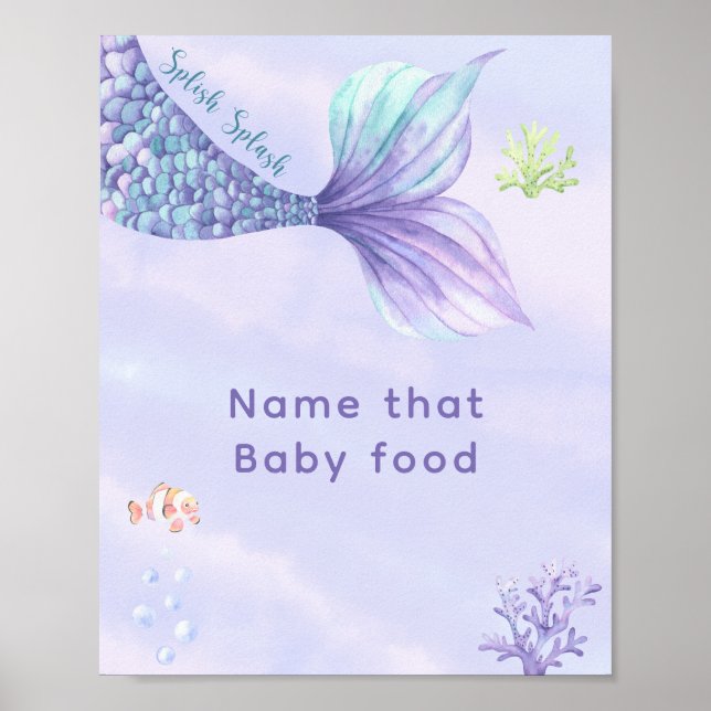 Mermaid Under the Sea Name that baby food Poster (Front)