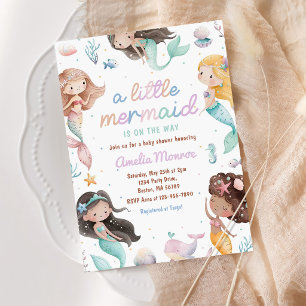 Mermaid Under The Sea Ocean Baby Shower Invitation