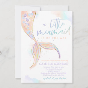 Mermaid Under The Sea Ocean Girl Baby Shower Invitation