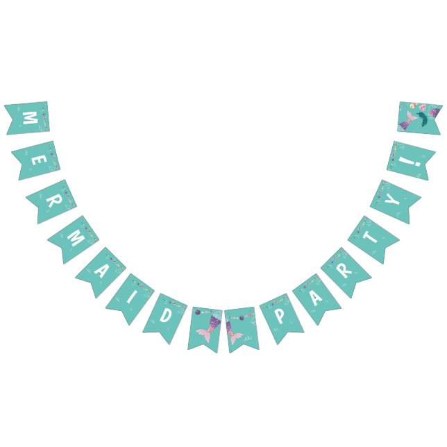 Mermaid Under The Sea Party Colourful Seashells Bunting (All)