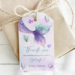 Mermaid Under the Sea party Thank you Gift Tags