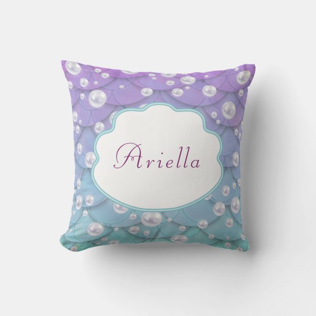 Mermaid under the sea Personalised Cushion (Front)