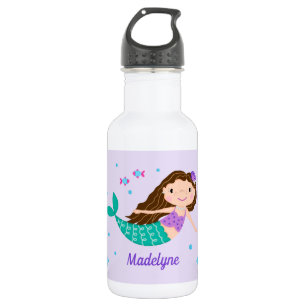 Mermaid Under The Sea Personalised Purple 532 Ml Water Bottle