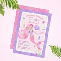 Mermaid Under the Sea Pink Purple Birthday