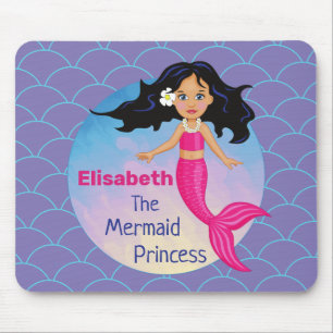 Mermaid under the water pink water waves beautiful mouse pad
