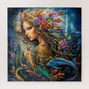 Mermaid Underwater Portrait Jigsaw Puzzle