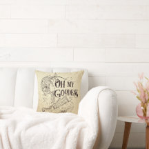 Mermaid Underwater Sea Goddess Brown Throw Pillow