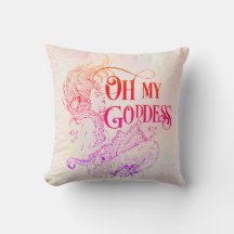 Mermaid Underwater Sea Goddess Throw Pillow