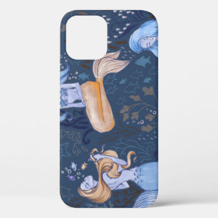 Mermaid Underwater Sea Seamless Illustration iPhone 12 Case