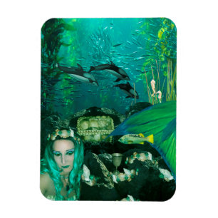 Mermaid Underwater Treasures Photo Magnet