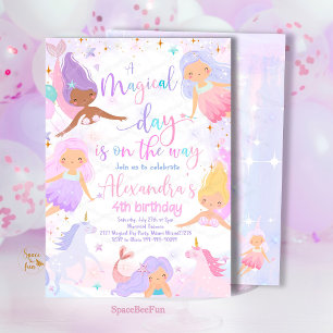 Mermaid & Unicorn Birthday Party Invitation Under